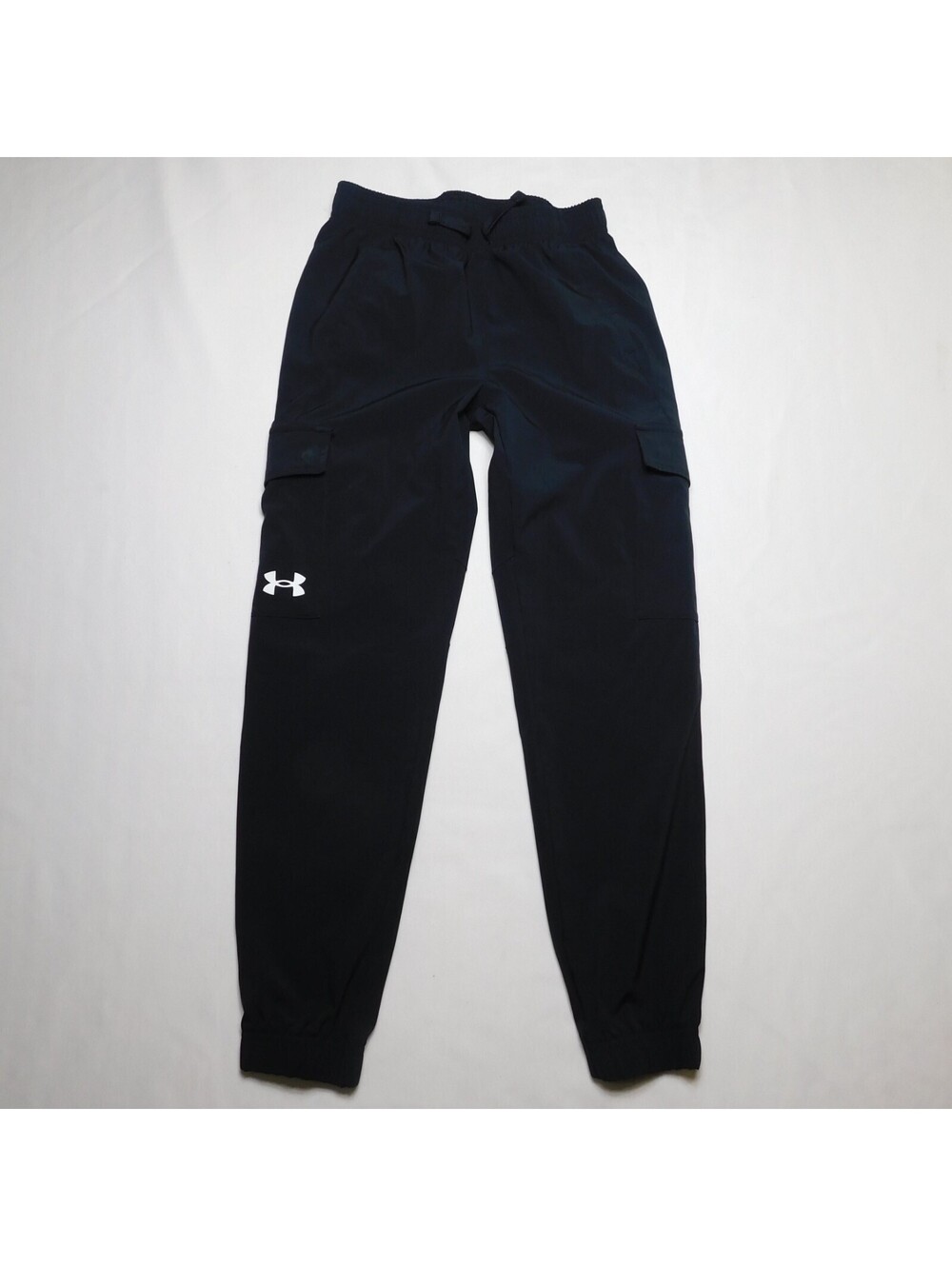 Under Armour Boys Woven Cargo Pants Size YMD Medium 10-12 Black Joggers Track